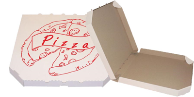 Obrázek Pizza krabice, 32 cm, bílo hnědá s potiskem
