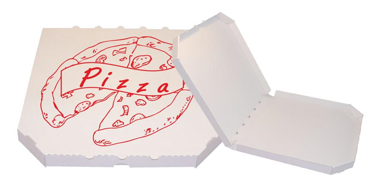 Obrázek z Pizza krabice, 30 cm, bílo bílá s potiskem 